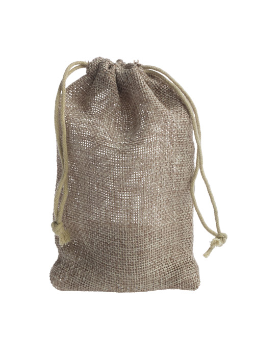 Jute-look zakjes Small, trekkoord, 10x15cm(BxH), 4-kleuren